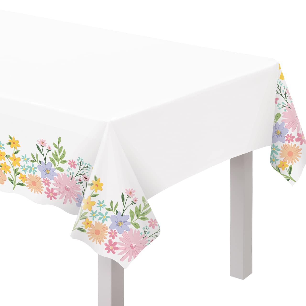 102&#x22; Springtime Blooms Plastic Table Covers, 3ct.